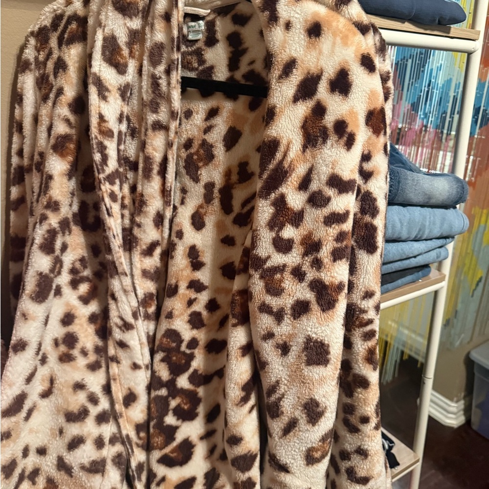Aerie Brown and Tan Teddy Jacket Plush Fleece